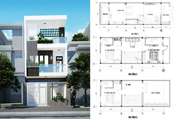 Thiết kế nhà 3 tầng