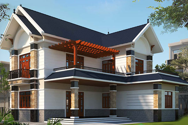 Nhà 2 tầng chữ L