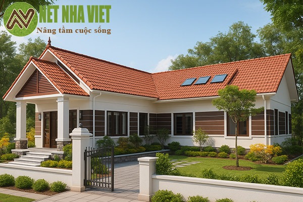 mẫu nhà 1 tầng chữ l 100m2