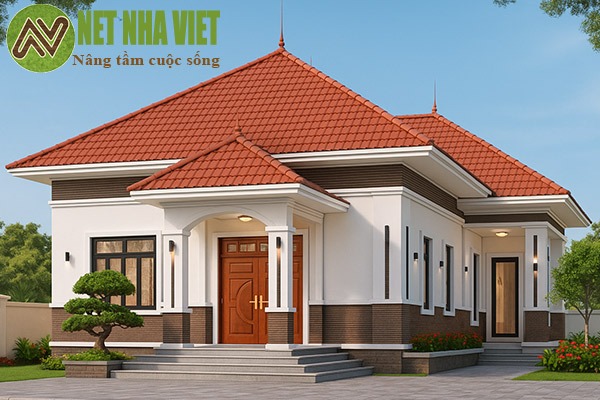 mẫu nhà mái nhật chữ l 1 tầng