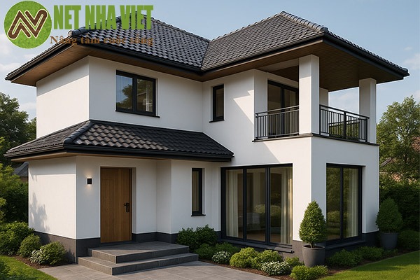 mẫu nhà 2 tầng chữ l 120m2