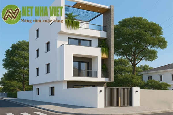 thiết kế nhà lô góc vát