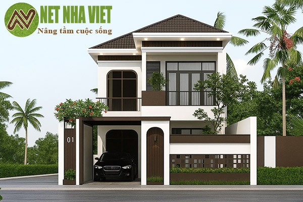 mẫu nhà lô góc 2 mặt tiền 2 tầng