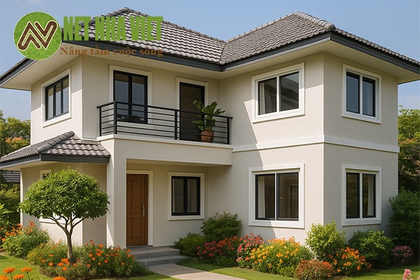 nhà 2 tầng chữ l 3 phòng ngủ