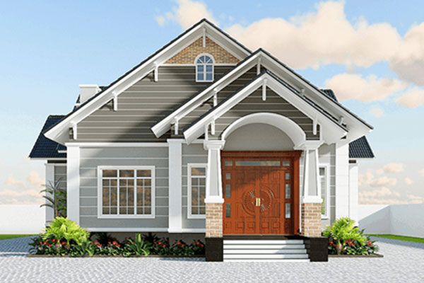 nhà cấp 4 có gác lửng 5×15 mái thái