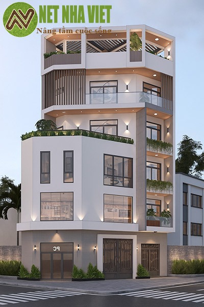 thiết kế nhà lô góc vát
