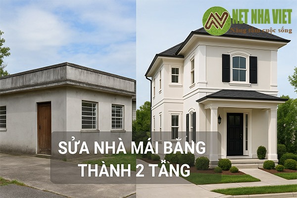 sửa nhà mái bằng thành 2 tầng