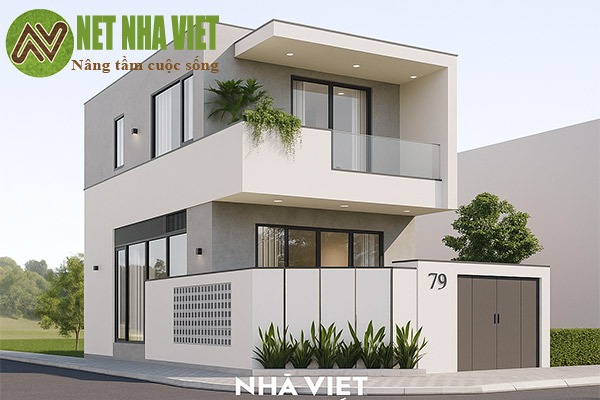 mẫu nhà lô góc 2 mặt tiền 2 tầng