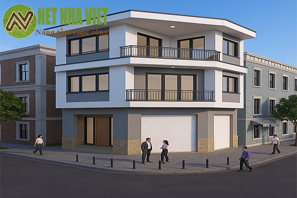 thiết kế nhà lô góc 50m2,